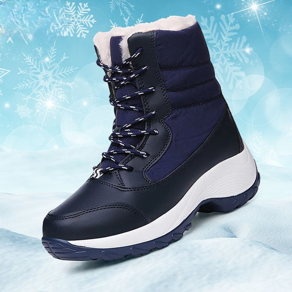 Vicky | Navy Lace-Up Winter Boots