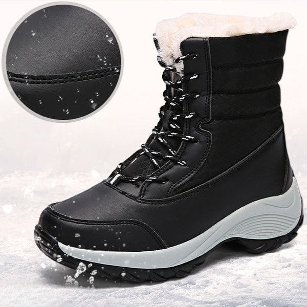 Vicky | Navy Lace-Up Winter Boots