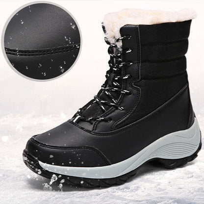 Vicky | Navy Lace-Up Winter Boots