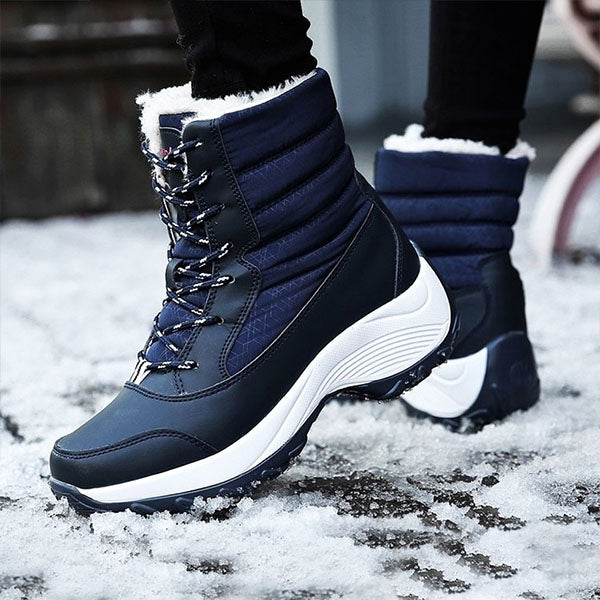 Vicky | Navy Lace-Up Winter Boots