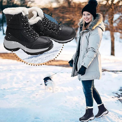 Vicky | Navy Lace-Up Winter Boots