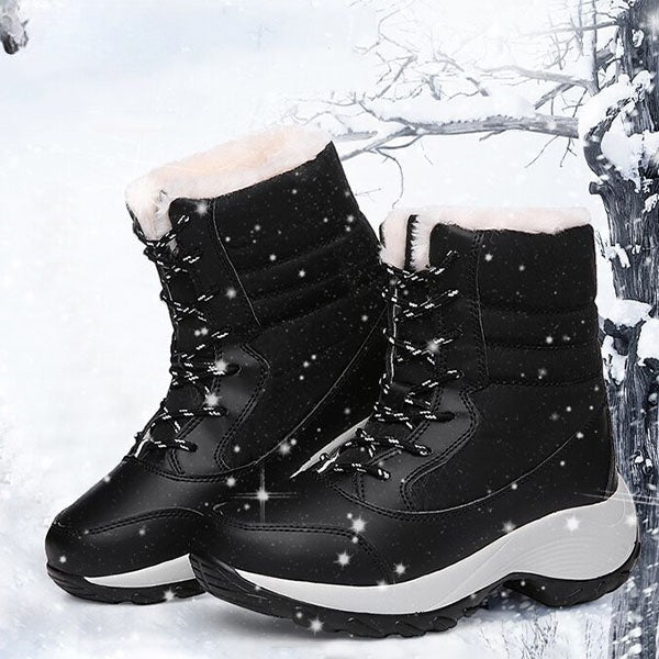 Vicky | Navy Lace-Up Winter Boots