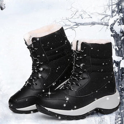 Vicky | Navy Lace-Up Winter Boots