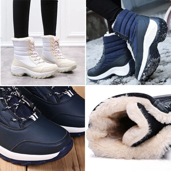 Vicky | Navy Lace-Up Winter Boots