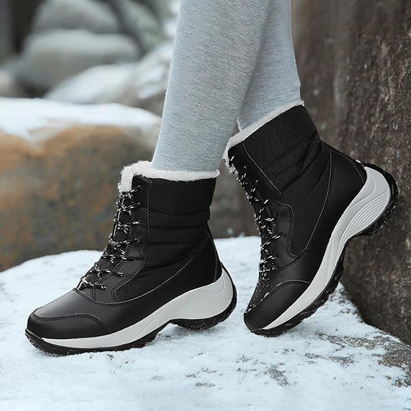 Vicky | Navy Lace-Up Winter Boots