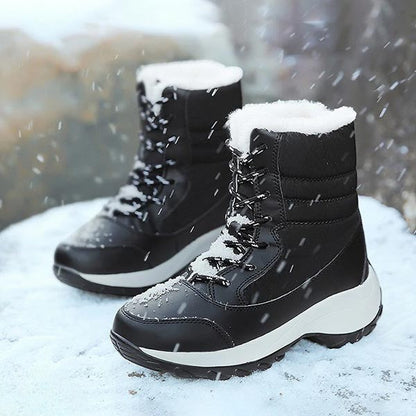 Vicky | Navy Lace-Up Winter Boots