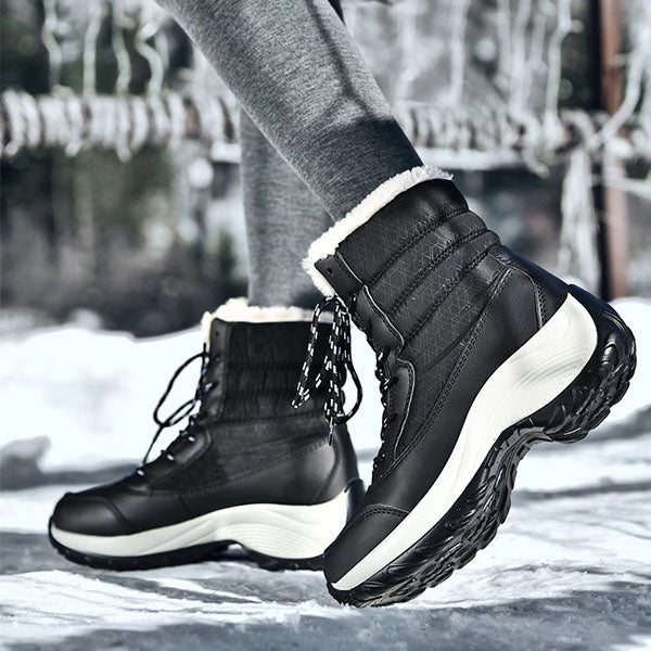 Vicky | Navy Lace-Up Winter Boots