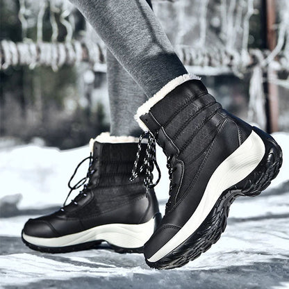 Vicky | Navy Lace-Up Winter Boots