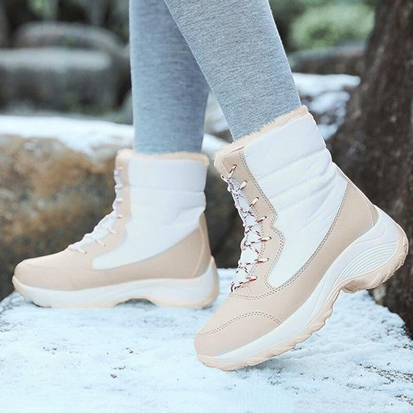 Vicky | Navy Lace-Up Winter Boots