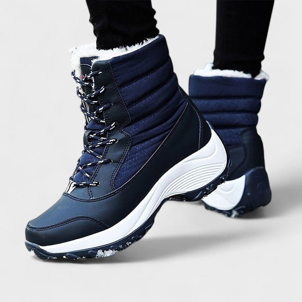 Vicky | Navy Lace-Up Winter Boots