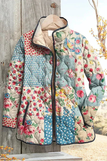 Viola | Floral Patchwork Quilted Jacket