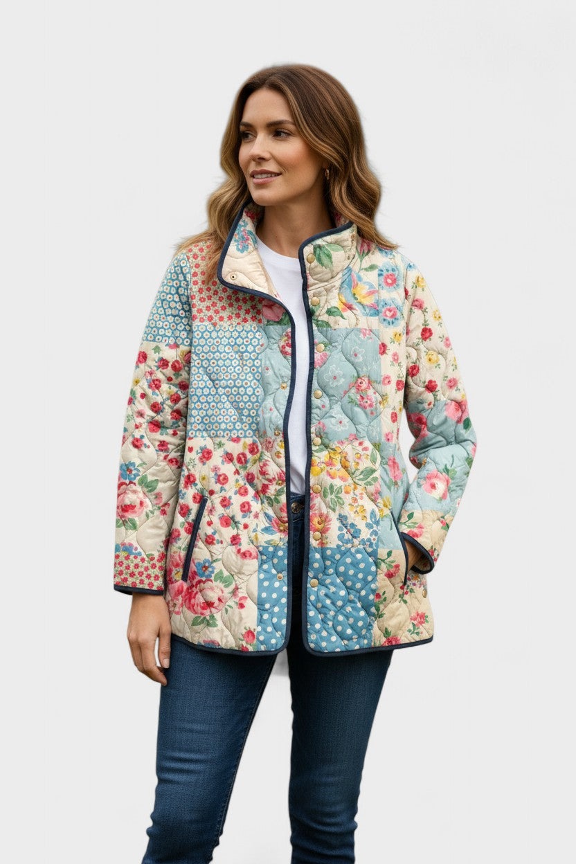Viola | Floral Patchwork Quilted Jacket