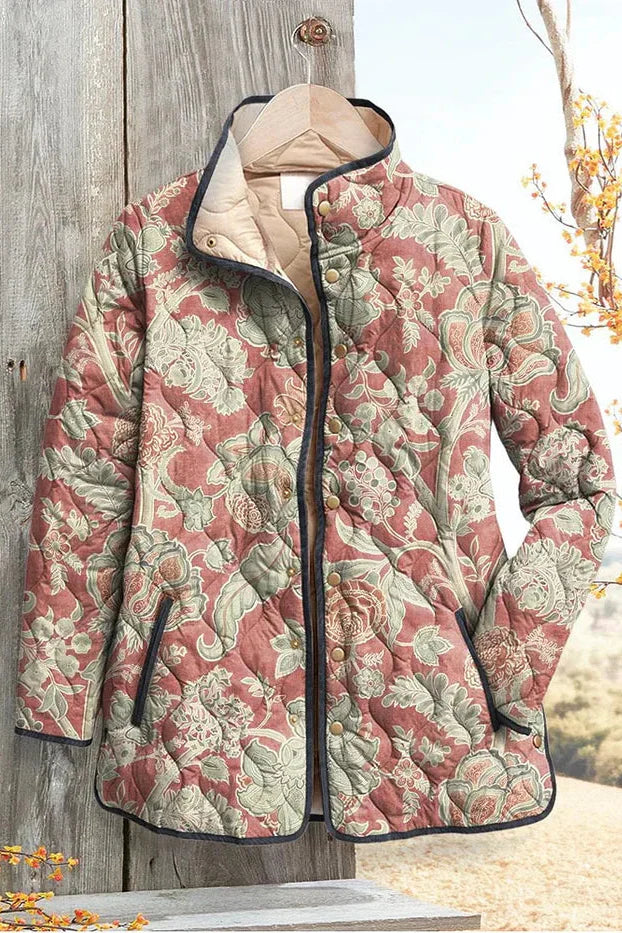 Vivien | Dusky Pink Ornamental Quilted Jacket