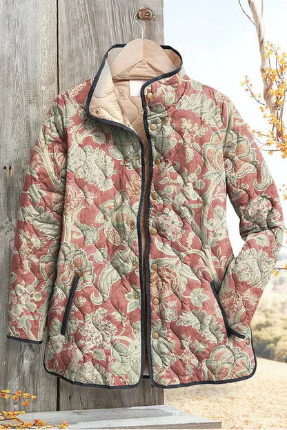 Vivien | Dusky Pink Ornamental Quilted Jacket
