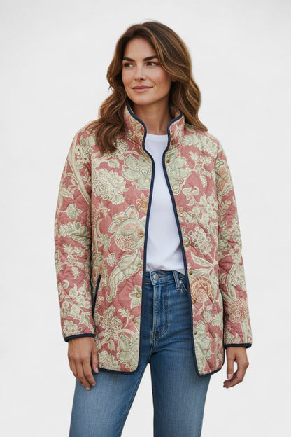 Vivien | Dusky Pink Ornamental Quilted Jacket
