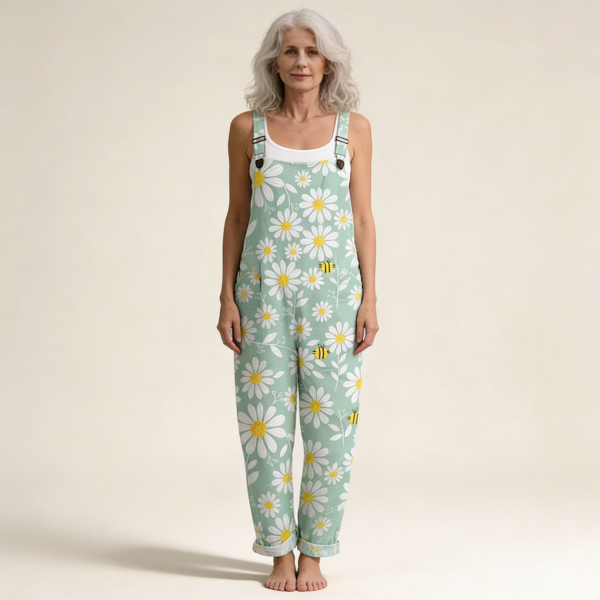 Leonie | Mint Daisy Dungarees