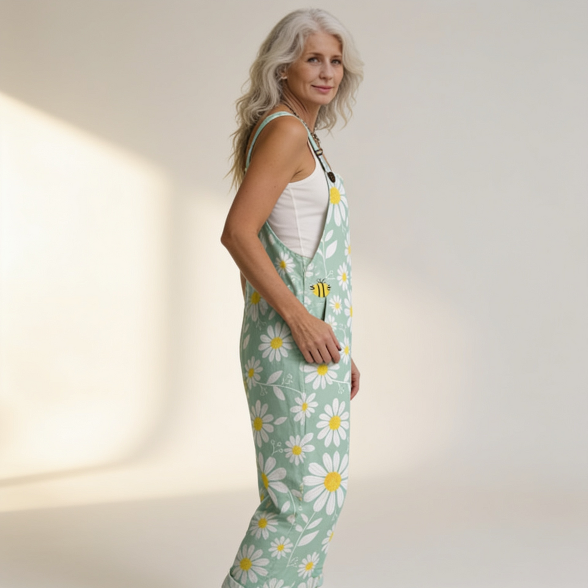 Leonie | Mint Daisy Dungarees