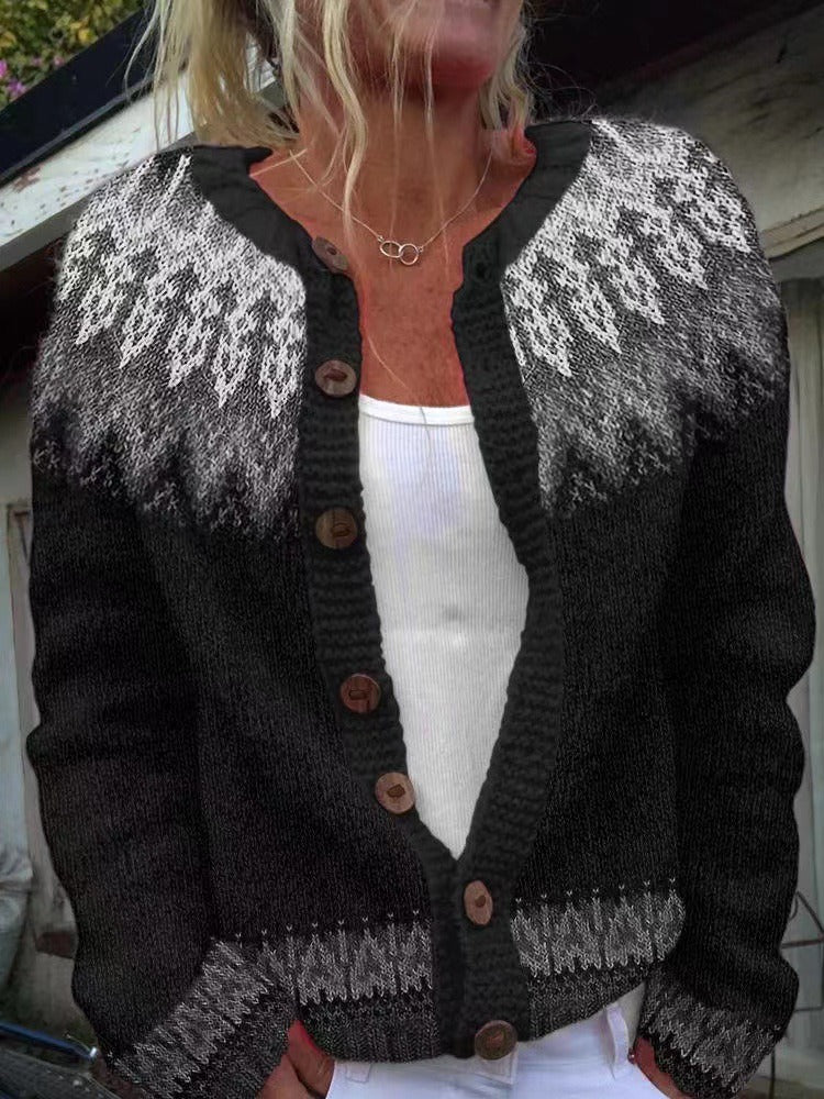 Karen | Black Nordic-Inspired Cardigan