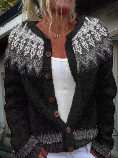Karen | Black Nordic-Inspired Cardigan