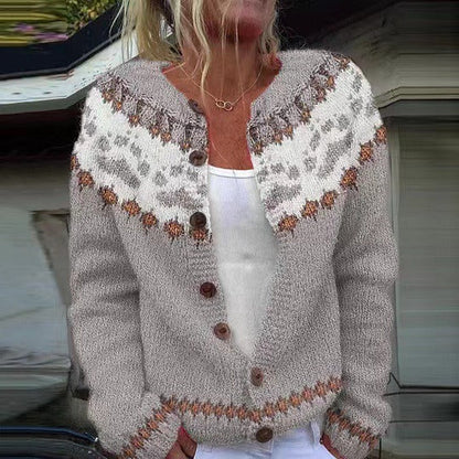 Brenda | Cream & Navy Nordic-Inspired Cardigan