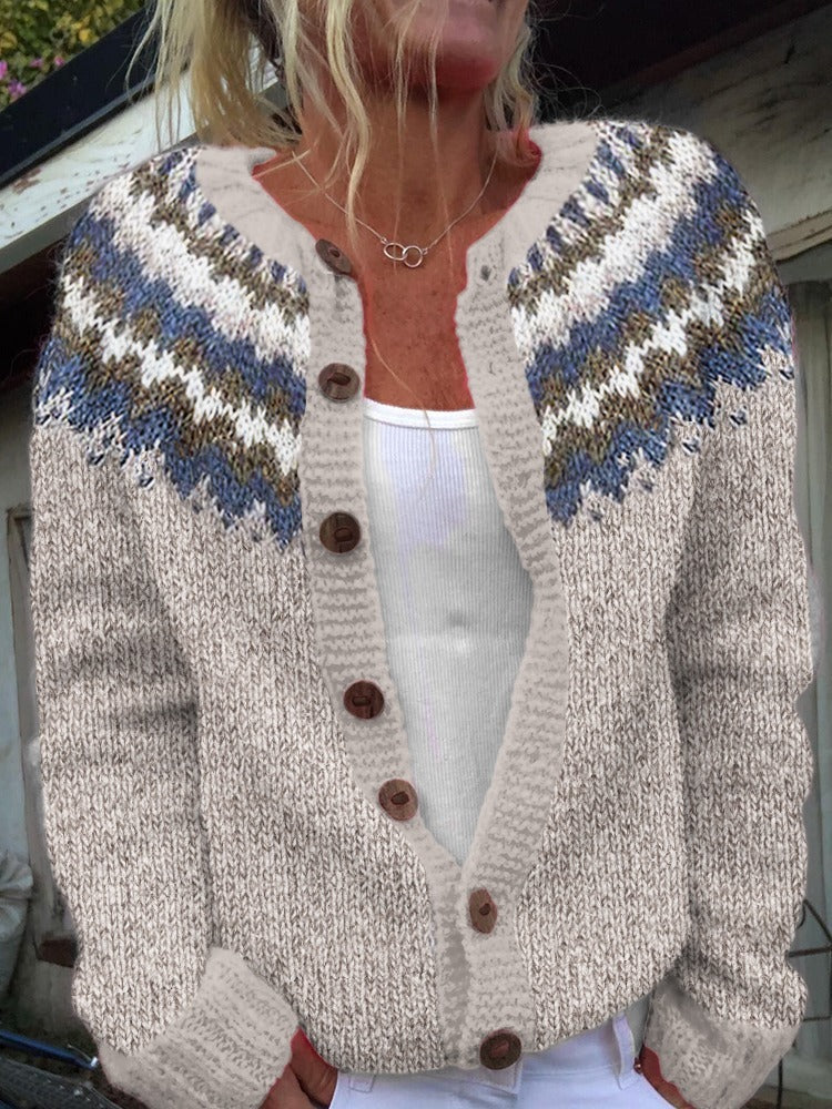 Margaret | Cream Floral Yoke Cardigan