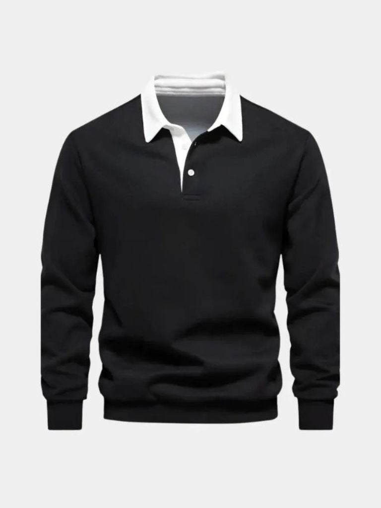 William | Navy Long-Sleeve Polo