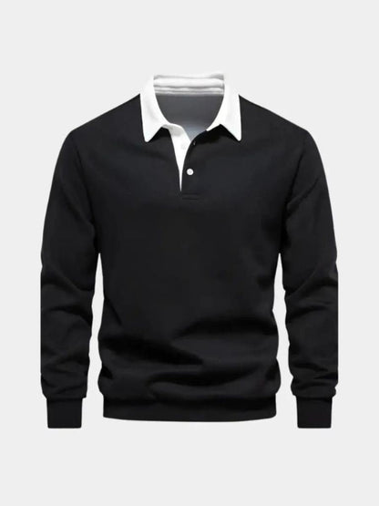 William | Navy Long-Sleeve Polo