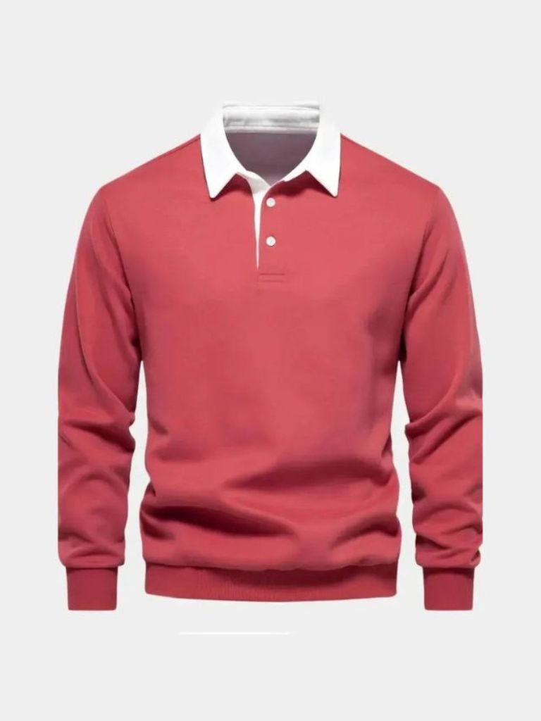 William | Navy Long-Sleeve Polo