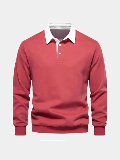 William | Navy Long-Sleeve Polo