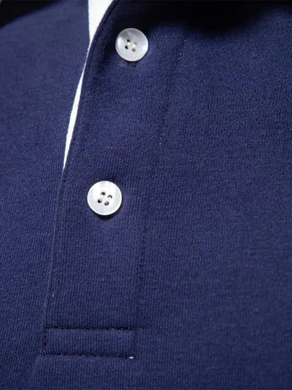 William | Navy Long-Sleeve Polo