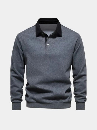 William | Navy Long-Sleeve Polo