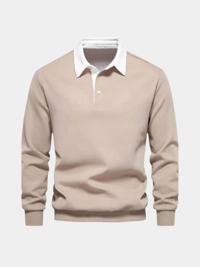 William | Navy Long-Sleeve Polo