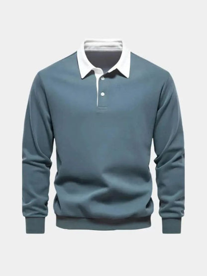 William | Navy Long-Sleeve Polo