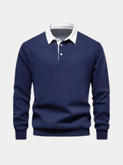William | Navy Long-Sleeve Polo