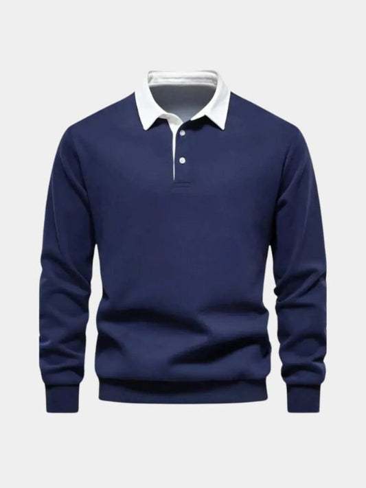 William | Navy Long-Sleeve Polo