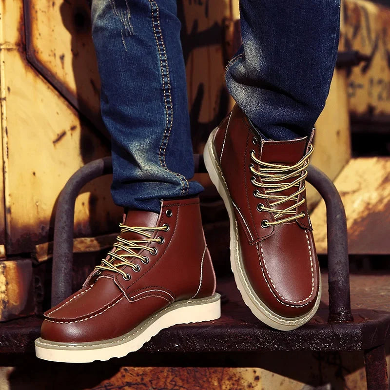 William | Burgundy Heritage Lace-Up Boots