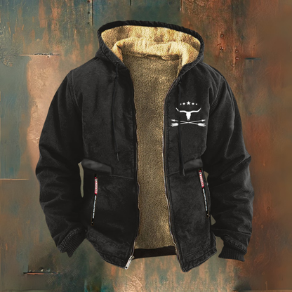 Henry | Black Sherpa-Lined Hooded Jacket