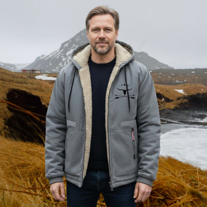 Henry | Black Sherpa-Lined Hooded Jacket