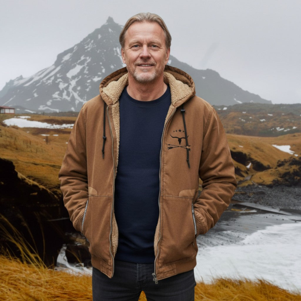 Henry | Black Sherpa-Lined Hooded Jacket