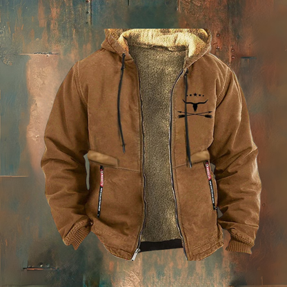 Henry | Black Sherpa-Lined Hooded Jacket