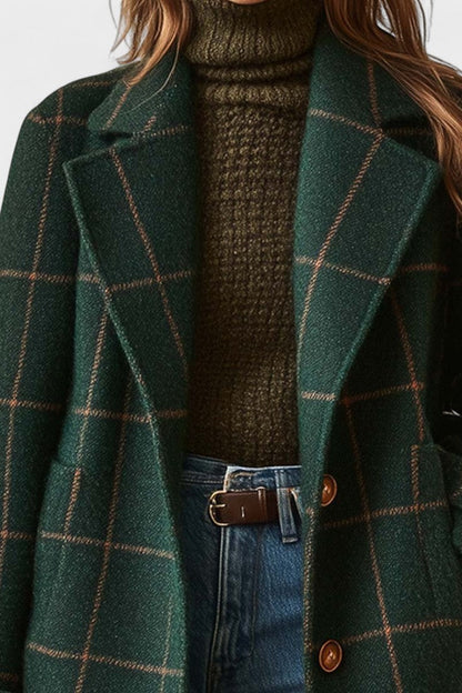 Yasmin | Green Checked Long Coat