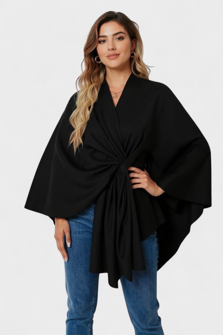 Yvette | Pink Draped Poncho