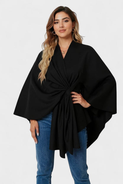 Yvette | Pink Draped Poncho