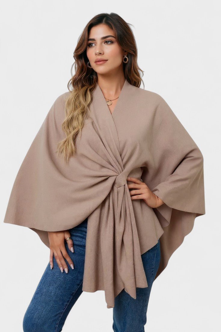Yvette | Pink Draped Poncho