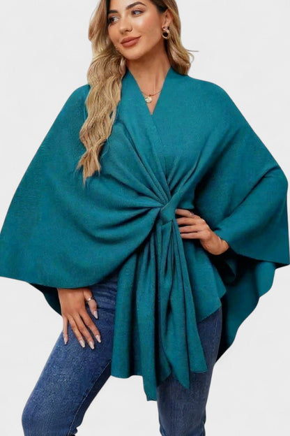 Yvette | Pink Draped Poncho