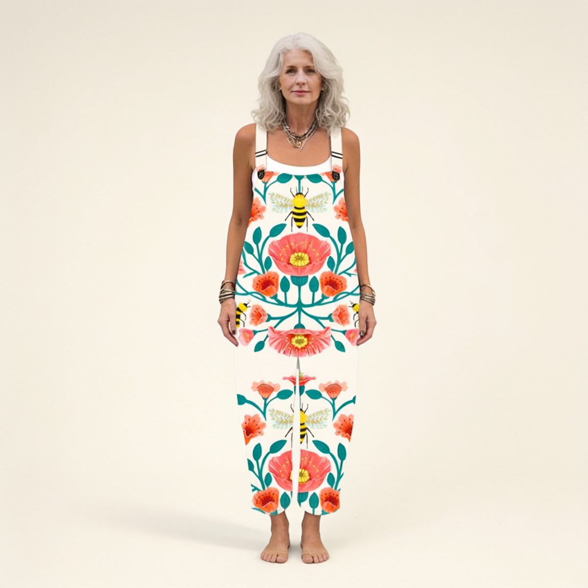 Tabitha | Light Floral Print Dungarees