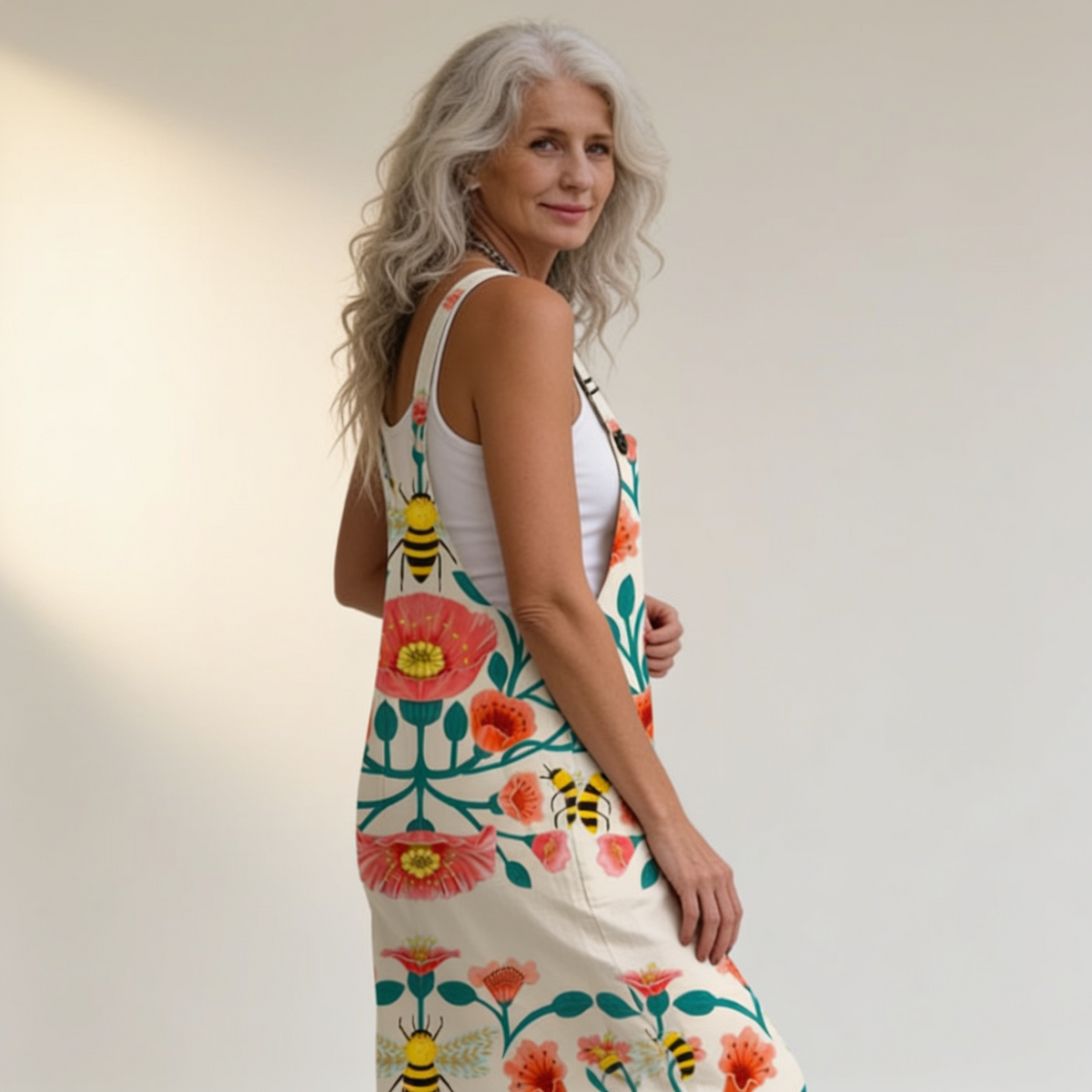 Tabitha | Light Floral Print Dungarees