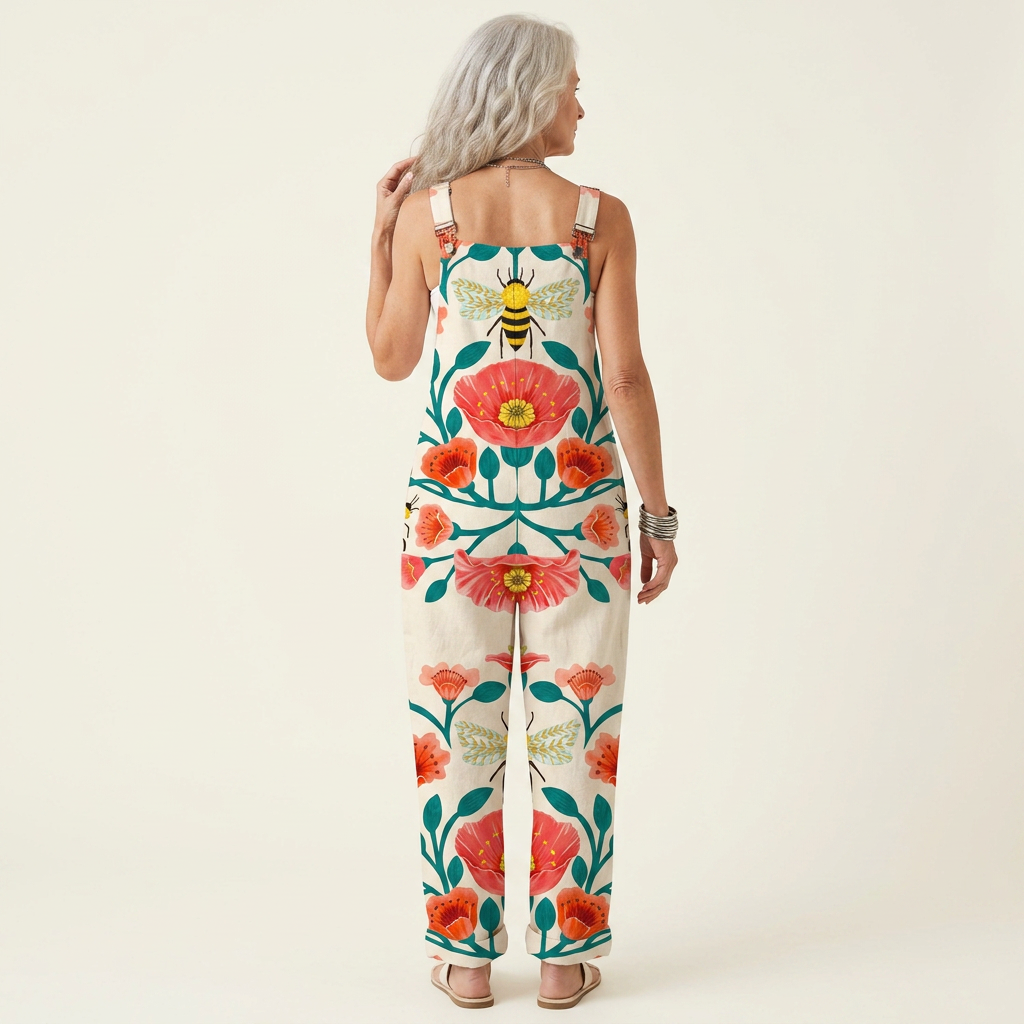Tabitha | Light Floral Print Dungarees