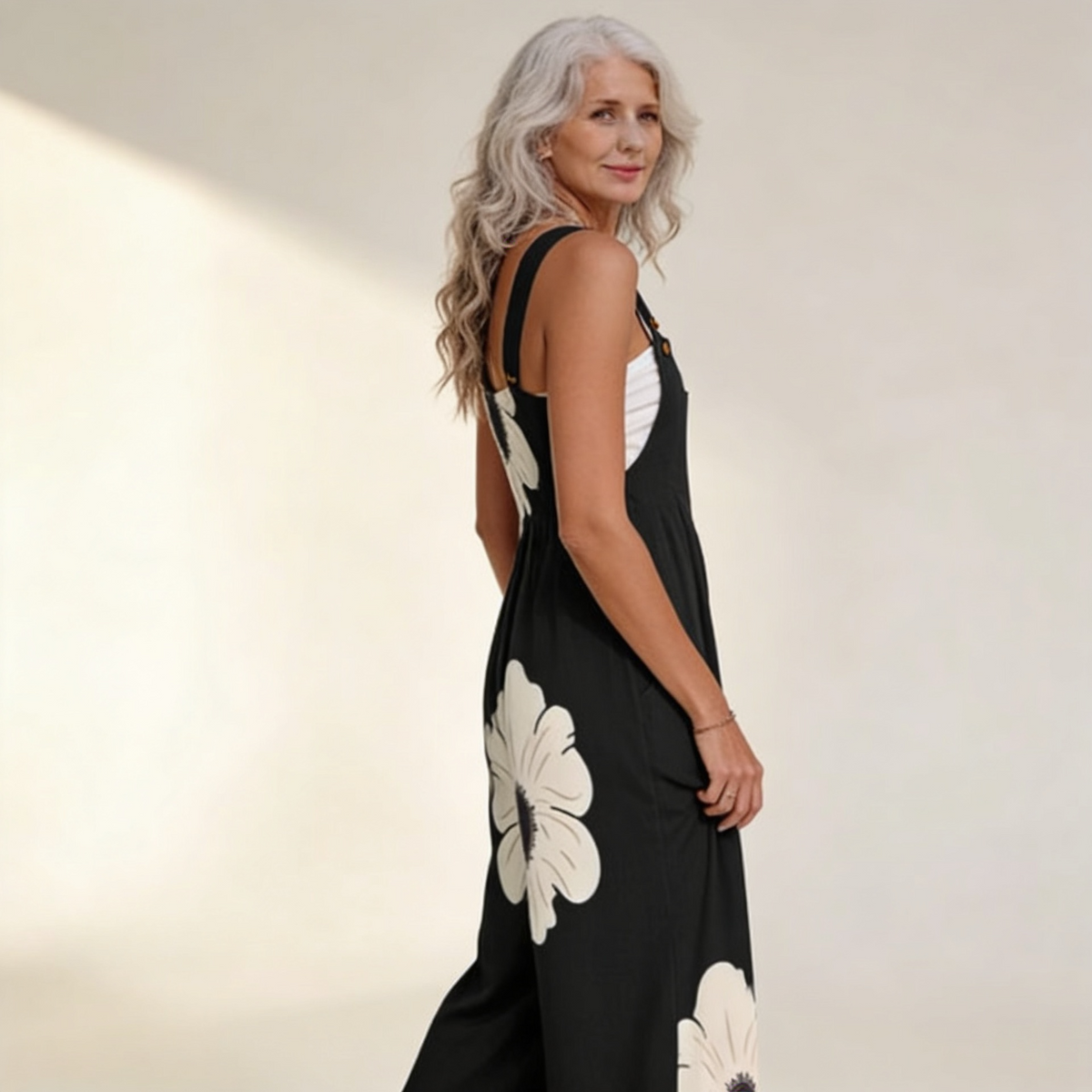 Amelia | Oversized Daisy Dungarees