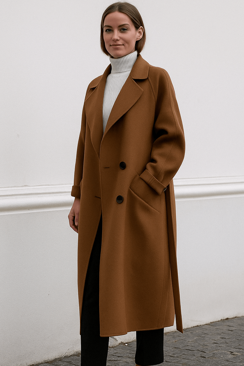 Zoe | Taupe Relaxed Long Coat